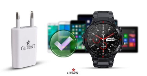 Ładowarka sieciowa USB Giewont GWL1 5V 1A do smartwatchy