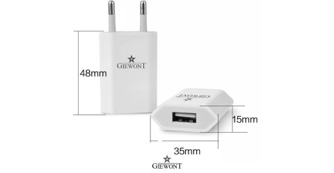 Ładowarka sieciowa USB Giewont GWL1 5V 1A do smartwatchy