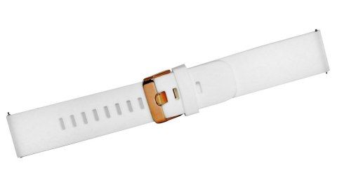 Pasek Silikonowy 22mm Biały / Różowe Złoto U15-22-4