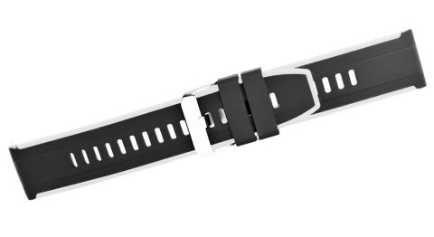 Pasek Silikonowy 20mm Czarno-Biały do Zegarka U22-20-1