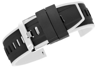 Pasek Silikonowy Czarno-Biały do Smartwatcha 22mm