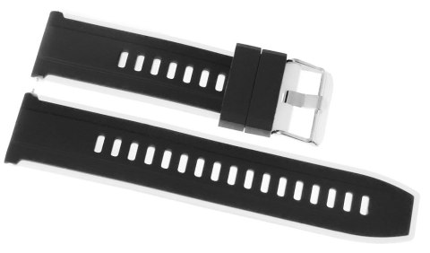 Pasek Silikonowy Czarno-Biały do Smartwatcha 22mm