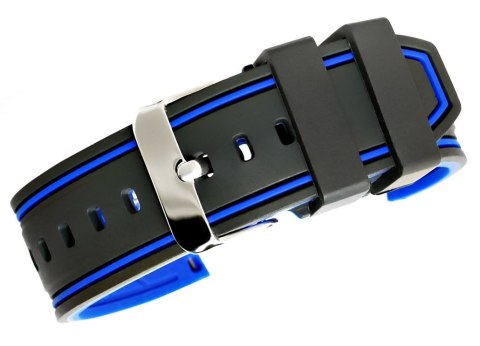 Pasek Silikonowy do Smartwatcha Czarno-Granatowy 20mm U14-20-8