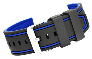 Pasek Silikonowy do Smartwatcha Czarno-Granatowy 22mm U14-22-8