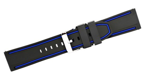 Pasek Silikonowy do Smartwatcha Czarno-Granatowy 22mm U14-22-8