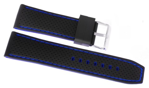 Pasek Silikonowy z Granatową Nitką 22mm Czarno-Granatowy U17-22-4