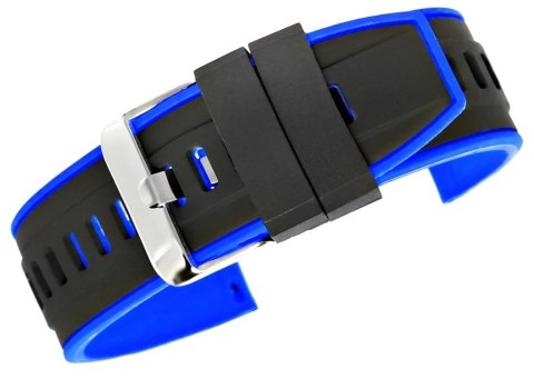 Pasek Silikonowy do Zegarka Czarno-Granatowy 20mm U22-20-3