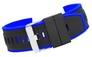 Pasek Silikonowy do Zegarka Czarno-Granatowy 20mm U22-20-3
