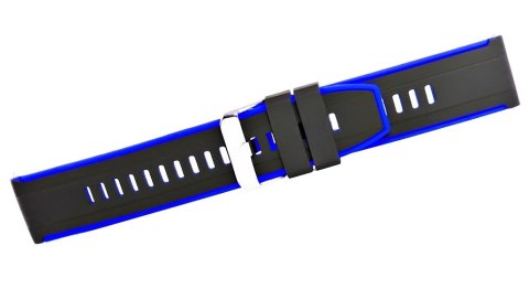 Pasek silikonowy do smartwatcha czarno-granatowy 22mm