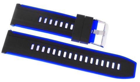 Pasek silikonowy do smartwatcha czarno-granatowy 22mm