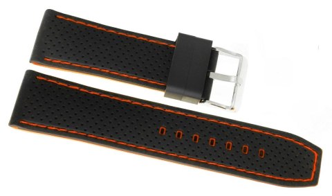 Pasek silikonowy z przeszyciem czarno-pomarańczowy 20mm
