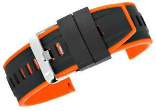Pasek silikonowy do smartwatcha czarno-pomarańczowy 20mm