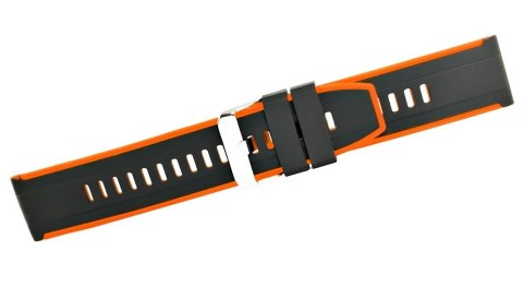 Pasek silikonowy do smartwatcha czarno-pomarańczowy 20mm