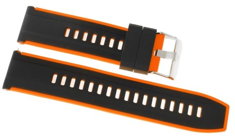 Pasek silikonowy do smartwatcha czarno-pomarańczowy 22mm