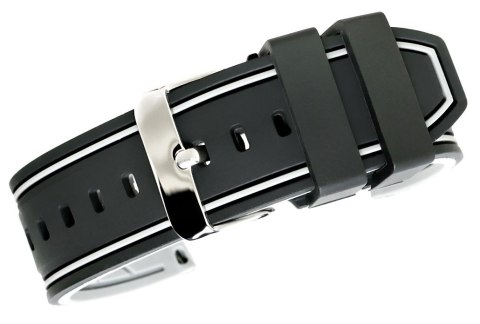 Pasek Silikonowy do Smartwatcha Czarno-Szary 20mm U14-20-9
