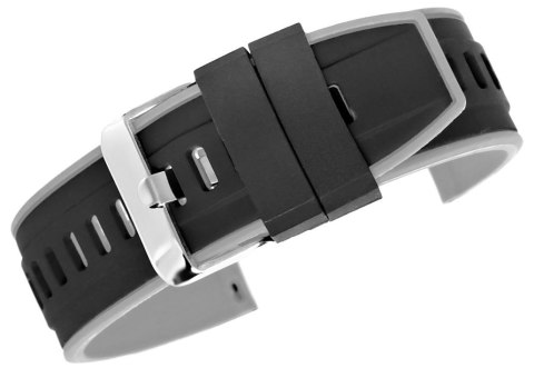 Pasek Silikonowy do Smartwatcha Czarno-Szary 22mm U22-22-5