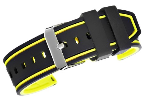 Pasek Silikonowy do Smartwatcha Czarno-Żółty 20mm U14-20-2