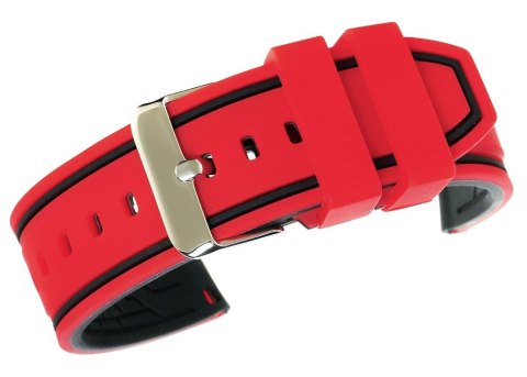 Pasek Silikonowy do Smartwatcha Czerwono-Czarny 20mm U14-20-3