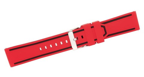 Pasek Silikonowy do Smartwatcha Czerwono-Czarny 20mm U14-20-3