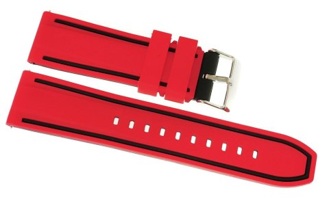 Pasek Silikonowy do Smartwatcha Czerwono-Czarny 20mm U14-20-3