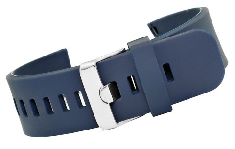 Pasek Silikonowy do Smartwatcha Granatowo-Srebrny 20mm