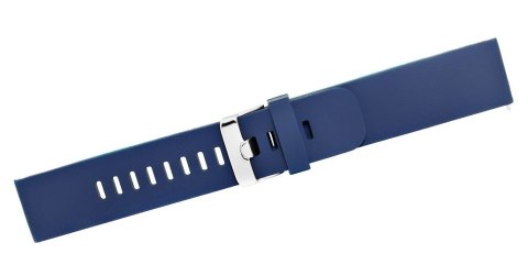 Pasek Silikonowy do Smartwatcha Granatowo-Srebrny 20mm