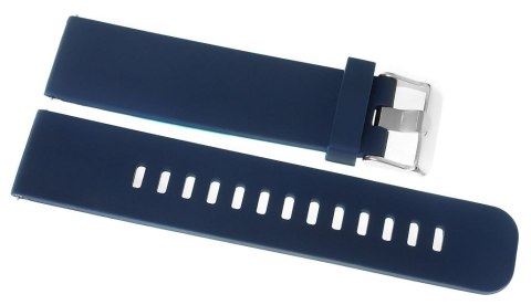 Pasek Silikonowy do Smartwatcha Granatowo-Srebrny 20mm