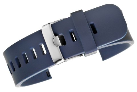Pasek Silikonowy do Smartwatcha Granatowo-Srebrny 22mm