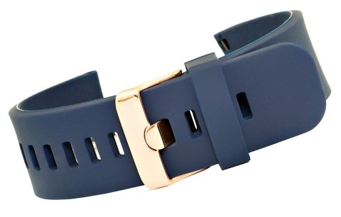 Pasek Silikonowy do Smartwatcha Granatowy Różowe Złoto 20mm