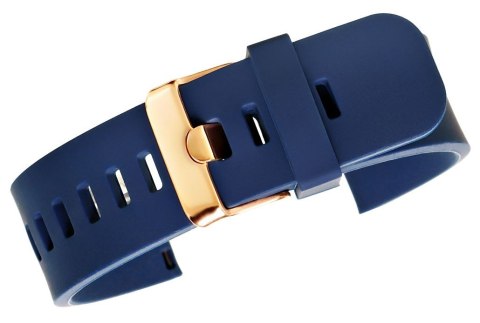 Pasek Silikonowy do Smartwatcha Granatowy Różowe Złoto 22mm