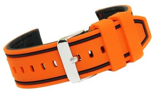 Pasek Silikonowy Pomarańczowo-Czarny 20mm U14-20-5