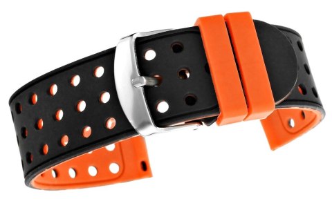 Pasek Silikonowy Czarno-Pomarańczowy 22mm U12-22-4