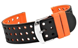 Pasek Silikonowy Czarno-Pomarańczowy 22mm U12-22-4