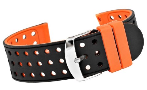 Pasek Silikonowy Czarno-Pomarańczowy 22mm U12-22-4