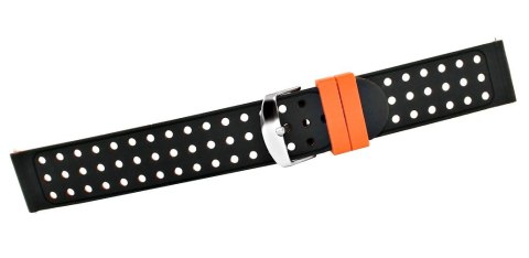 Pasek Silikonowy Czarno-Pomarańczowy 22mm U12-22-4