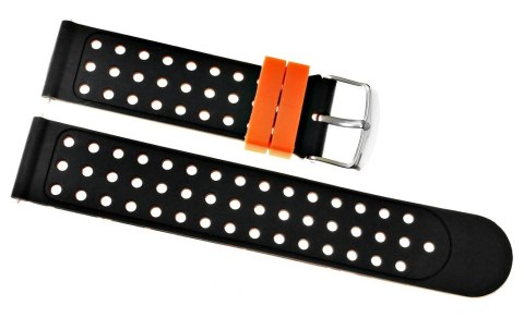 Pasek Silikonowy Czarno-Pomarańczowy 22mm U12-22-4