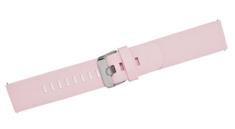 Pasek Silikonowy do Smartwatcha Różowo-Srebrny 22mm