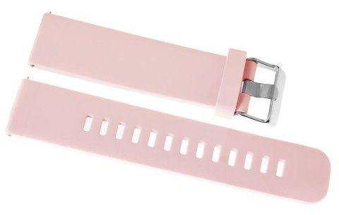 Pasek Silikonowy do Smartwatcha Różowo-Srebrny 22mm