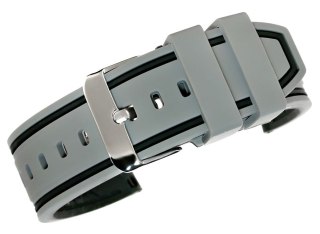 Pasek Silikonowy Szaro-Czarny do Smartwatcha 20mm