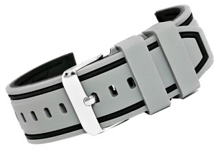 Pasek Silikonowy Szaro-Czarny do Smartwatcha 20mm