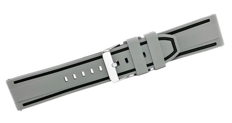 Pasek Silikonowy Szaro-Czarny do Smartwatcha 20mm