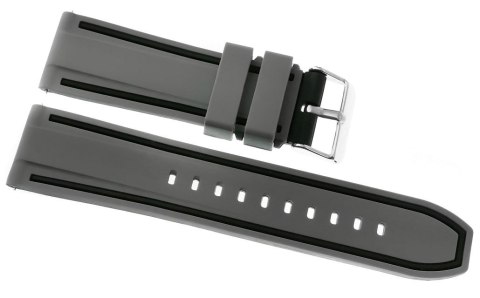 Pasek Silikonowy Szaro-Czarny do Smartwatcha 20mm