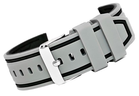 Pasek Silikonowy Szaro-Czarny do Smartwatcha 22mm