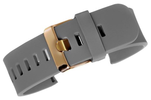 Pasek silikonowy szary z różowym złotem 20 mm