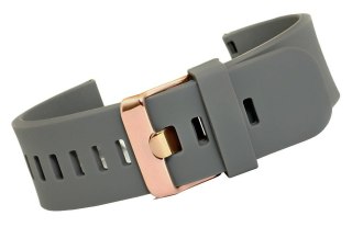 Pasek silikonowy szary z różowym złotem 20 mm