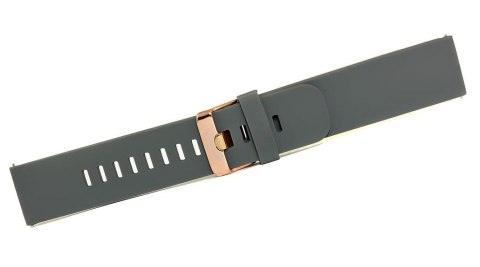 Pasek silikonowy szary z różowym złotem 20 mm