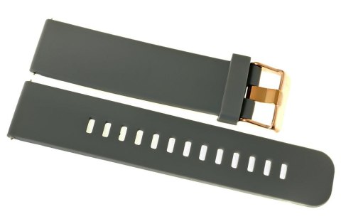 Pasek silikonowy szary z różowym złotem 22 mm