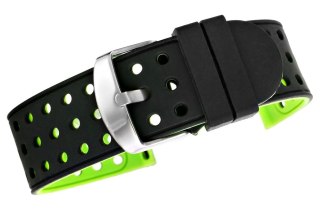 Pasek silikonowy do smartwatcha zielono-czarny 22 mm