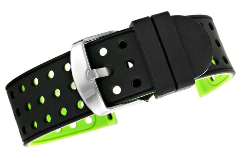 Pasek silikonowy do smartwatcha zielono-czarny 22 mm