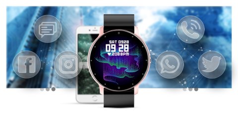 Smartwatch Damski Gravity GT1-2 Różowe Złoto/Czarny